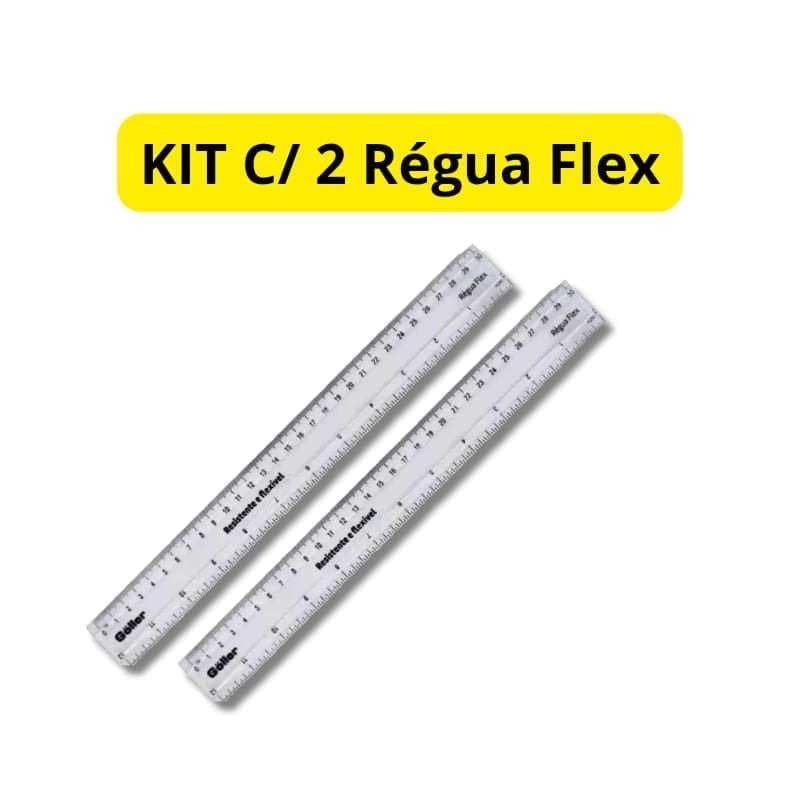 Kit C/ 4 Régua Flex 30 cm Resistente e Flexível Prático e Fácil de Usar Para Fazer Desenho Escrita e Medição