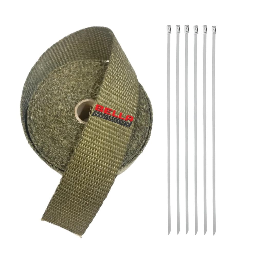 Fita Manta Termica Termotape Titanium 10 Metros + 6 Abraçadeiras Para Escapamento Carro Moto