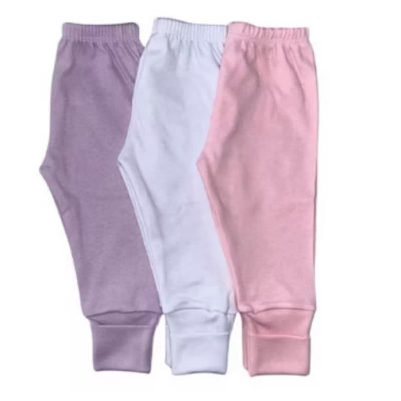 Kit 3 Calça de Bebê Suedine 100% Algodão Conforto e Qualidade para Enxoval do Seu Pequeno