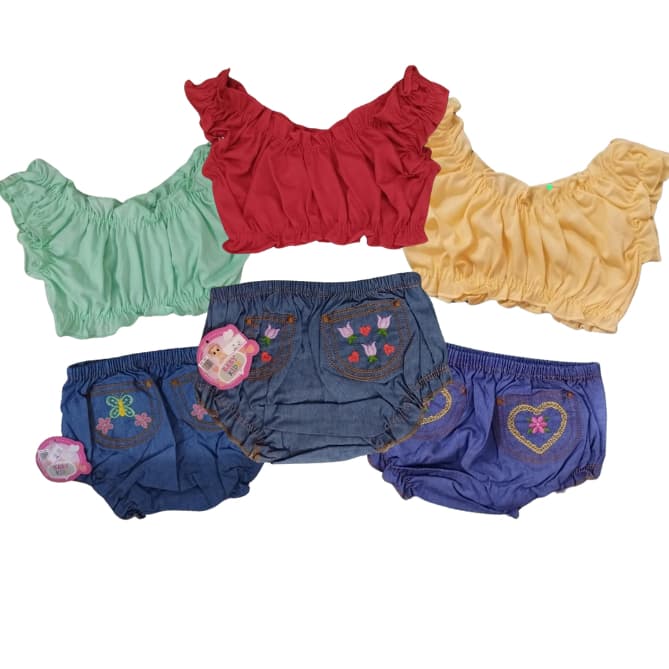 Conjunto para bebê (top + calcinha bunda rica)