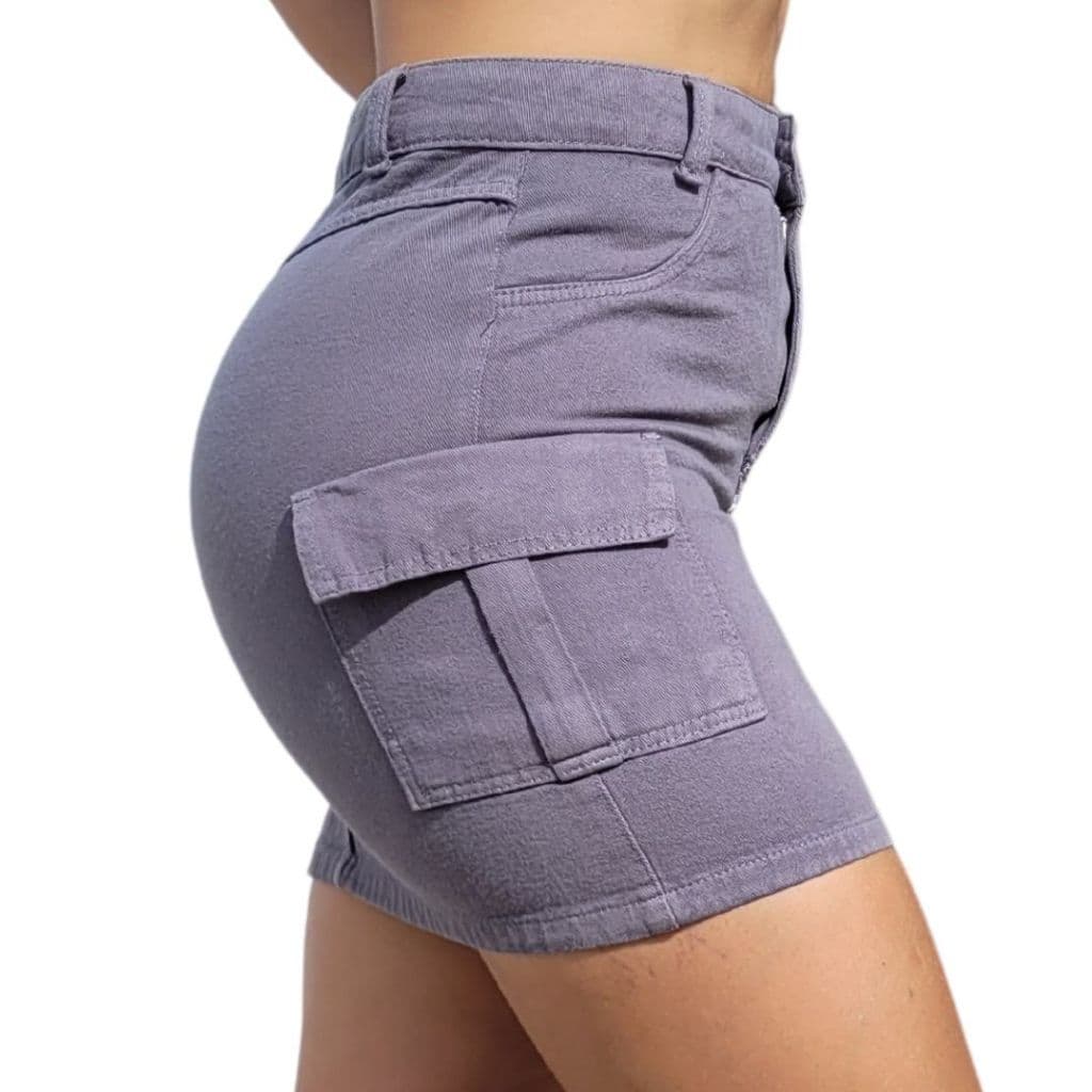 Saia Cargo Jeans Cintura Alta  Bege, Preta e Verde