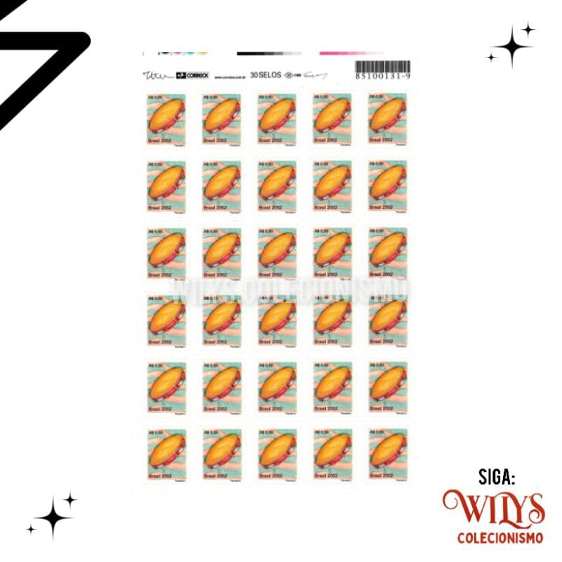 Folha com 30 Selos - Pandeiro - 2002