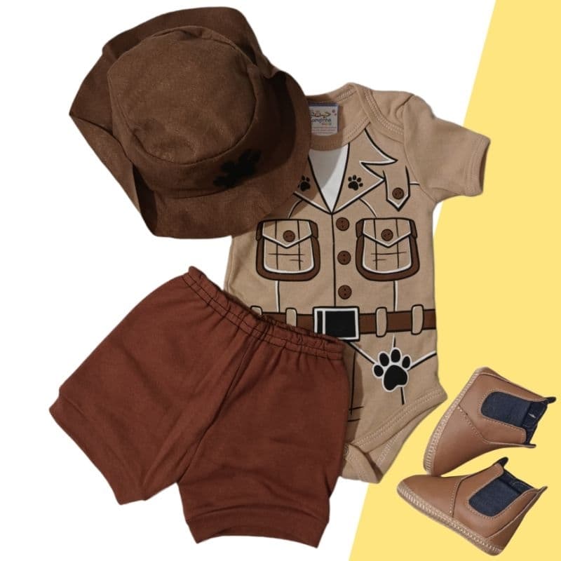 Body Bebê Safari Fantasia Mesversário Ítens Opcionais