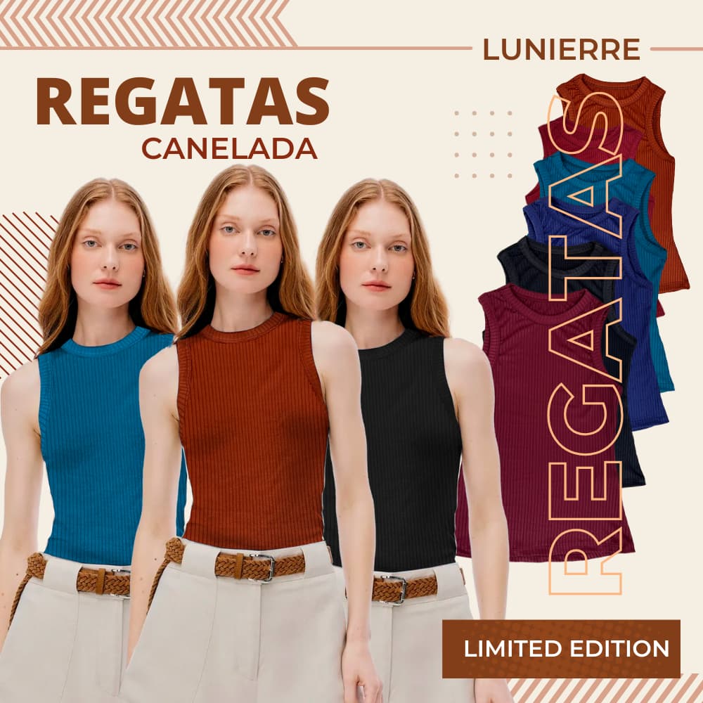 Regata Feminina Canelada Premium Lunierre