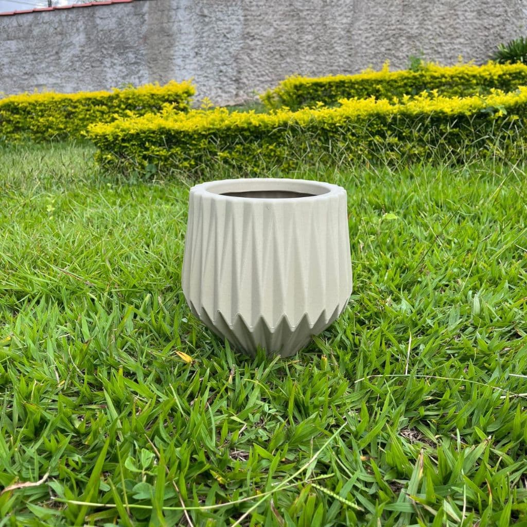 Vaso Para Plantas Decorativo Modelo Origami N1 C/ Prato