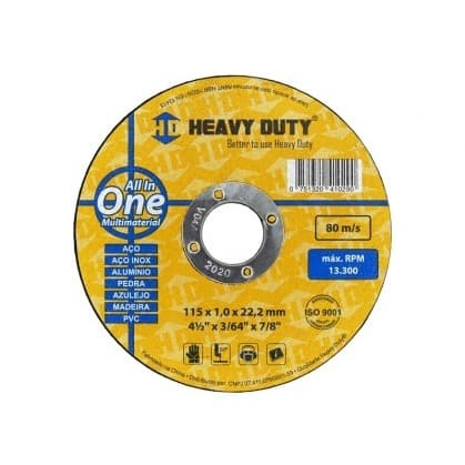 Disco De Corte Inox 4. 1/2 1mm 5x1 Heavy Duty - Kit 50 Peças