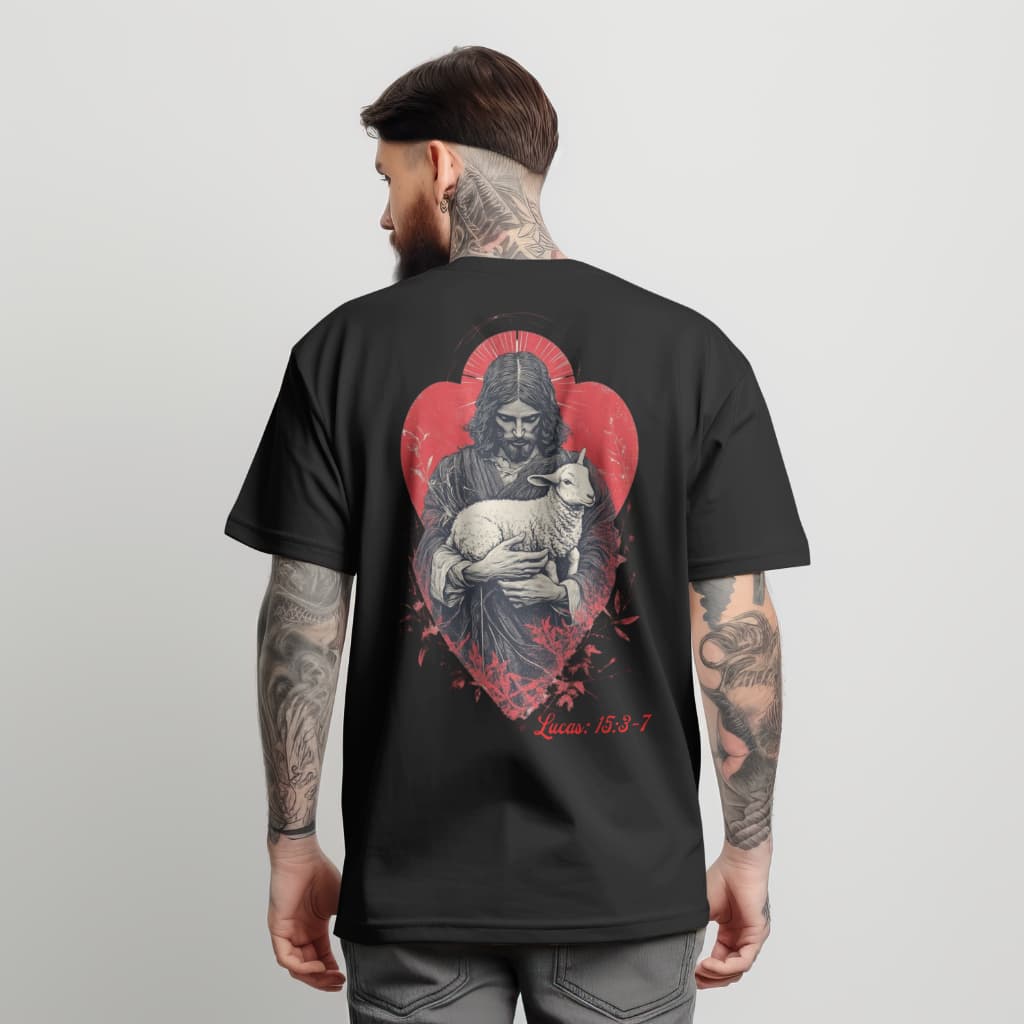 Camiseta Cristã Oversized Streetwear Masculina Camisa 100% Algodão Ovelha Perdida Senhor Cristã