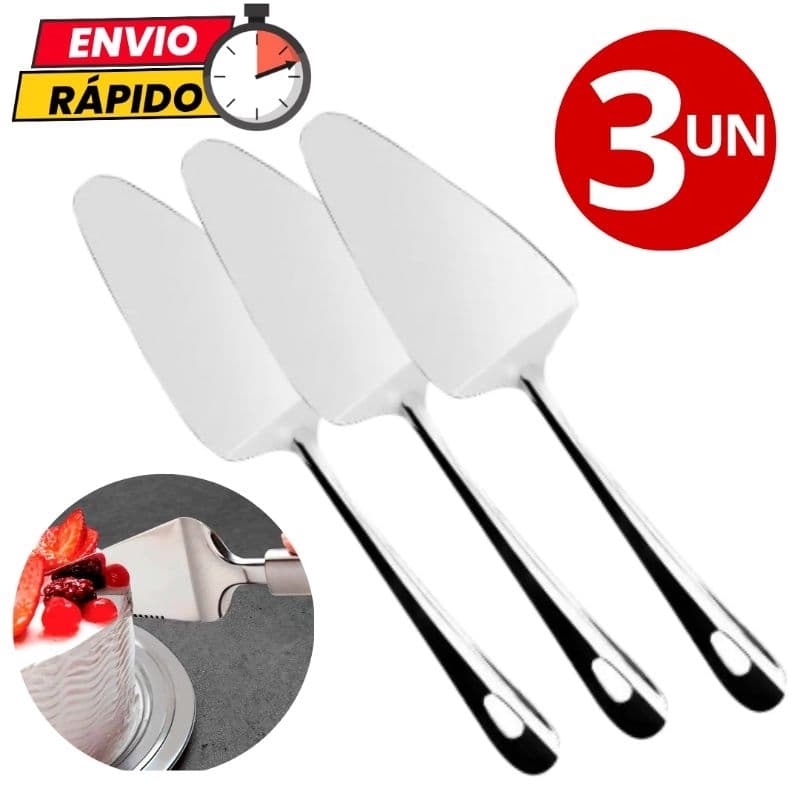 Kit 3 Espátula Reta Para Pudim Bolo Torta em Aço Inoxidável Para Casa Cozinha