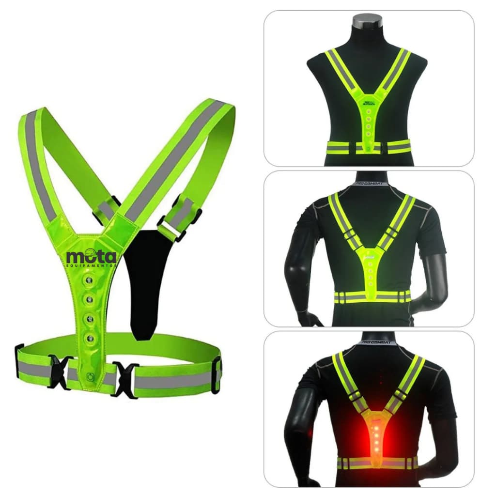 Colete Refletivo com led para Motocicleta Cinto De Segurança Para Ciclismo De Corrida Noturna