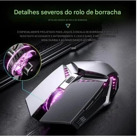 Mouse INPHIC k-Snake Gamer Rgb Para Jogos Cor Preto Fosco