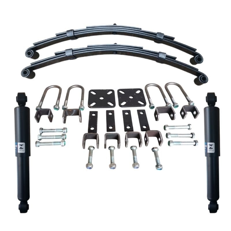 kit suspensão de Carretinha cap 550kg Novo feixe de molas 4 lâminas + kit Jumelo + amortecedores novos