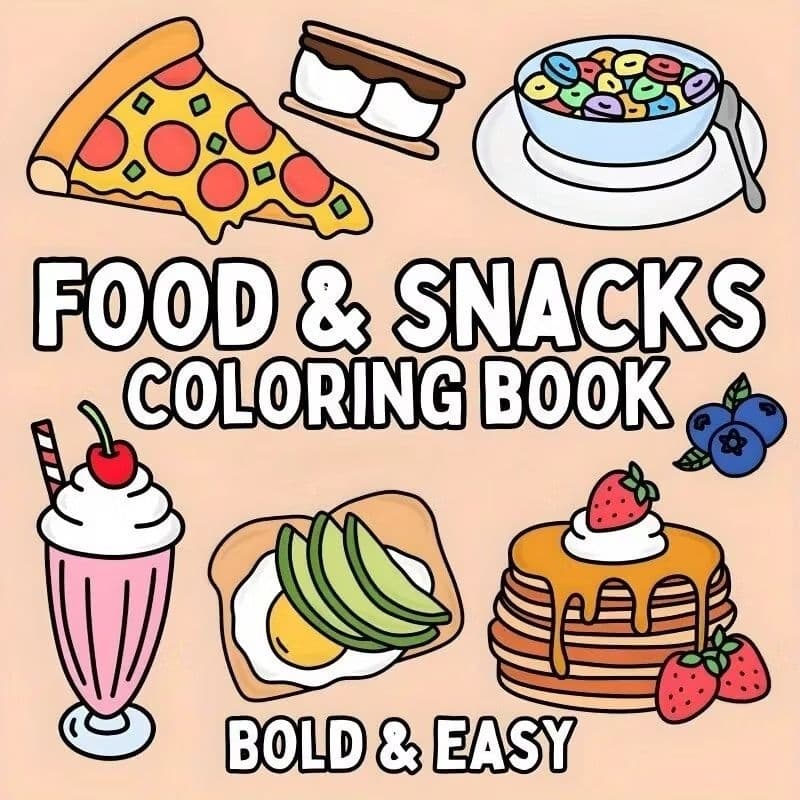 30 Desenhos de Colorir de Comida & Lanches Deluxe - Folhas Soltas