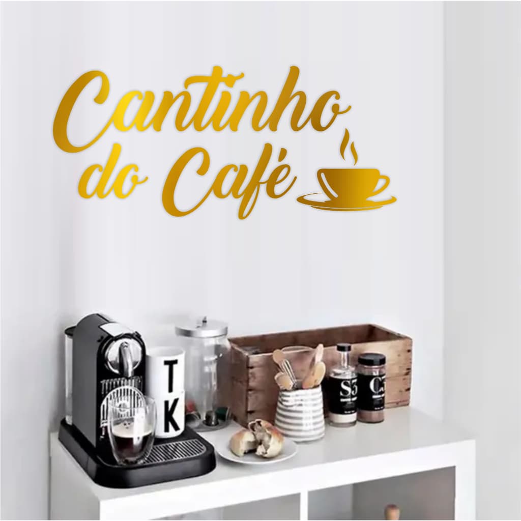Cantinho do Café | Acrílico 2mm Espelhado Premium - 40cm