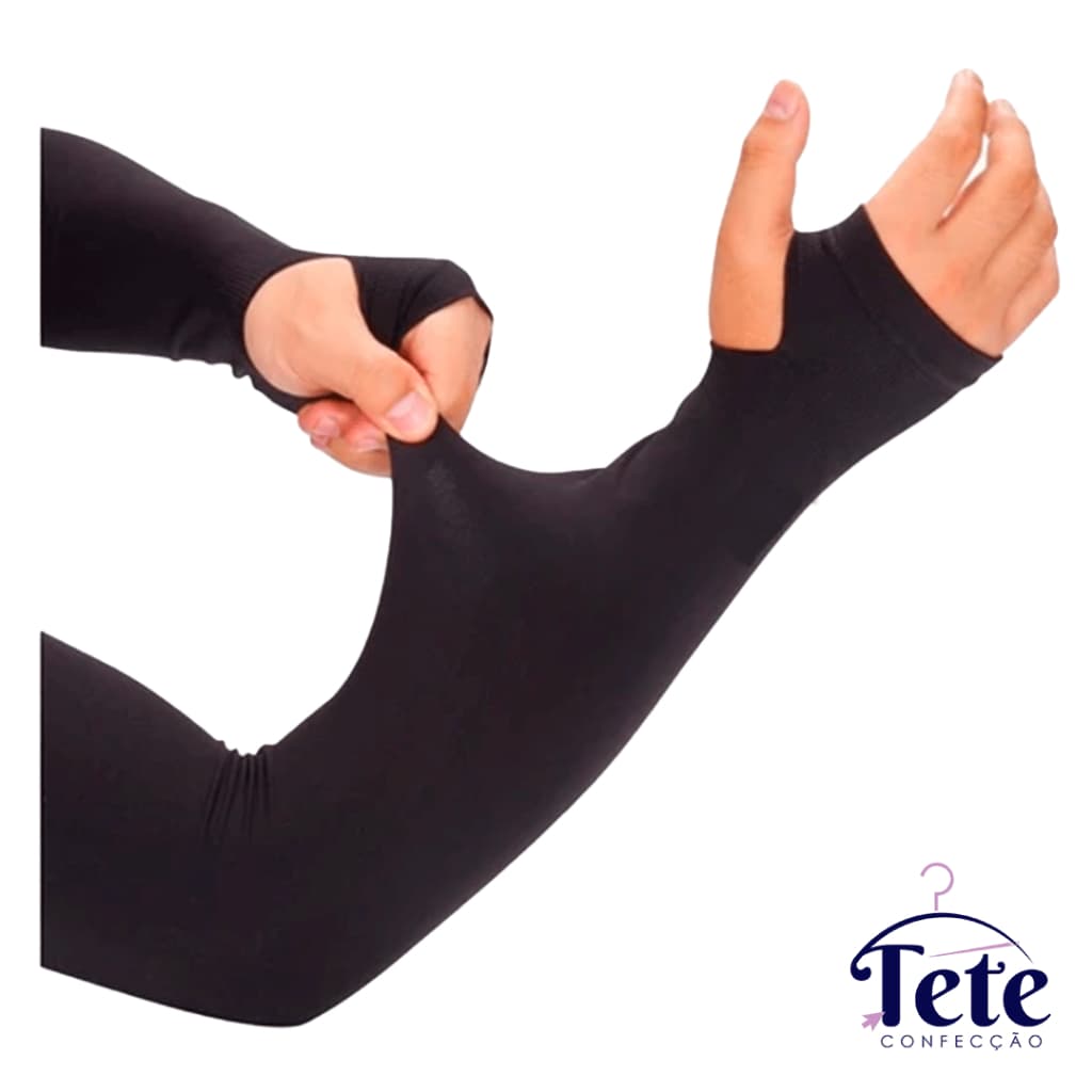 Par Manguito Mangote com Dedo Proteção solar UV50+ Corrida Ciclismo Fitness Academia Unissex