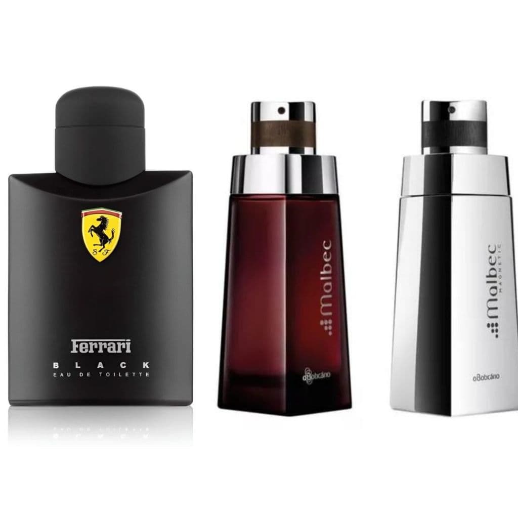 Kit 3 Perfumes Masculino - Malbec Tradicional + Malbec + Ferrari Black