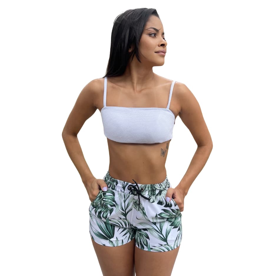 Short Tactel com elastano Feminino leve e soltinho, casual moda praia verão saida banho bermuda