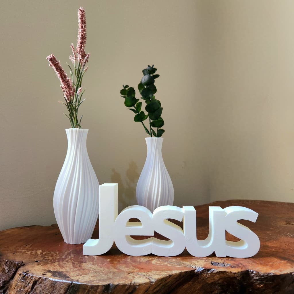 Enfeite Jesus com Vasos Espiral Decoração para Sala Mesa