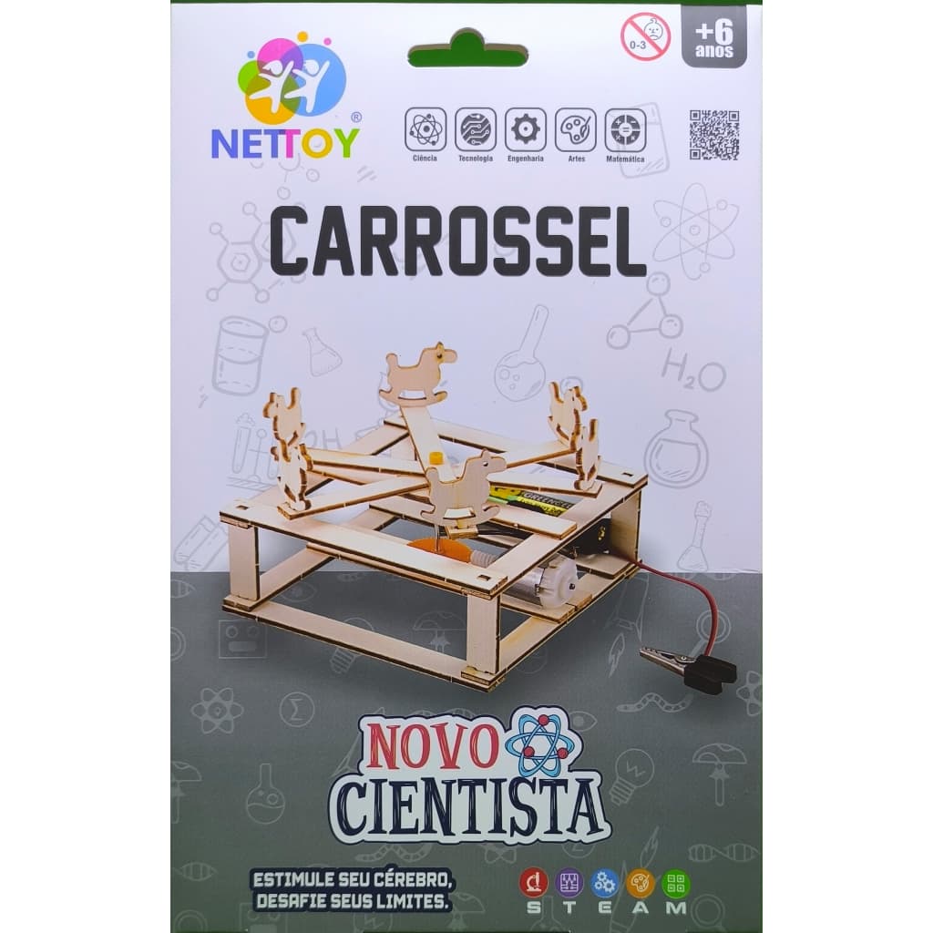 KIT EDUCACIONAL ROBÓTICA EXPERIENCIA STEAM  NOVO CIENTISTA CARROSSEL