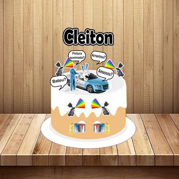 TOPO DE BOLO PERSONALIZADO PINTOR DE CARRO - MECANICO