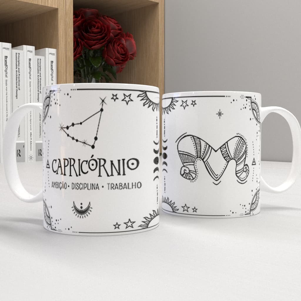 Caneca de porcelana personalizada - zodíaco - Signo Capricórnio