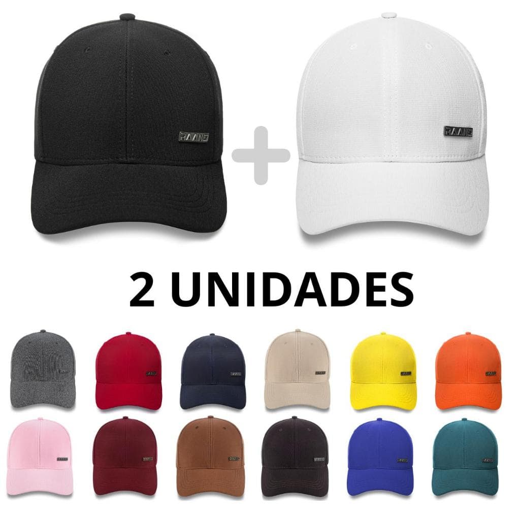 2 Bonés Aba Curva Básico Regulável Raand Metal Baseball