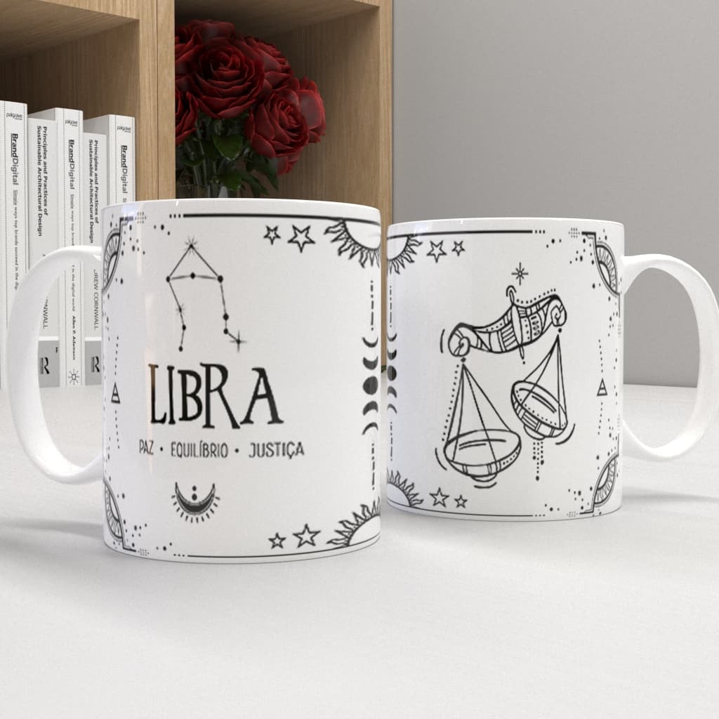 Caneca de porcelana personalizada - zodíaco - Signo Libra