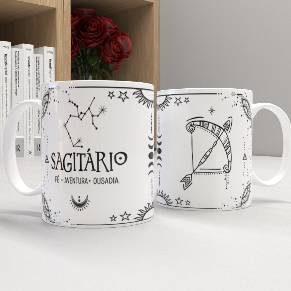 Caneca de porcelana personalizada - zodíaco - Signo Sagitário