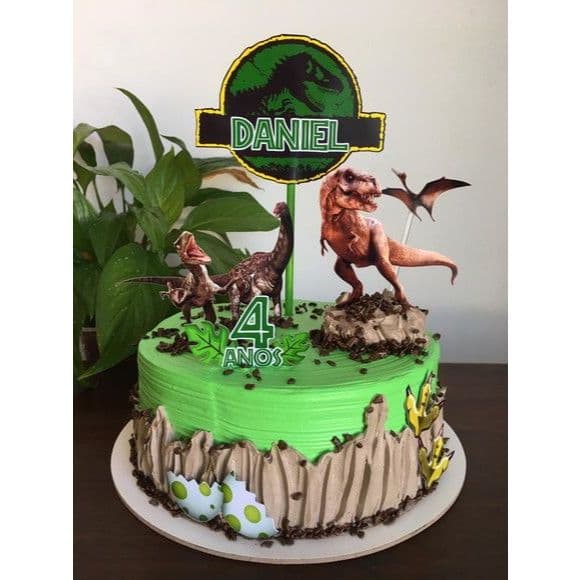 TOPO DE BOLO DINOSSAURO PERSONALIZADO