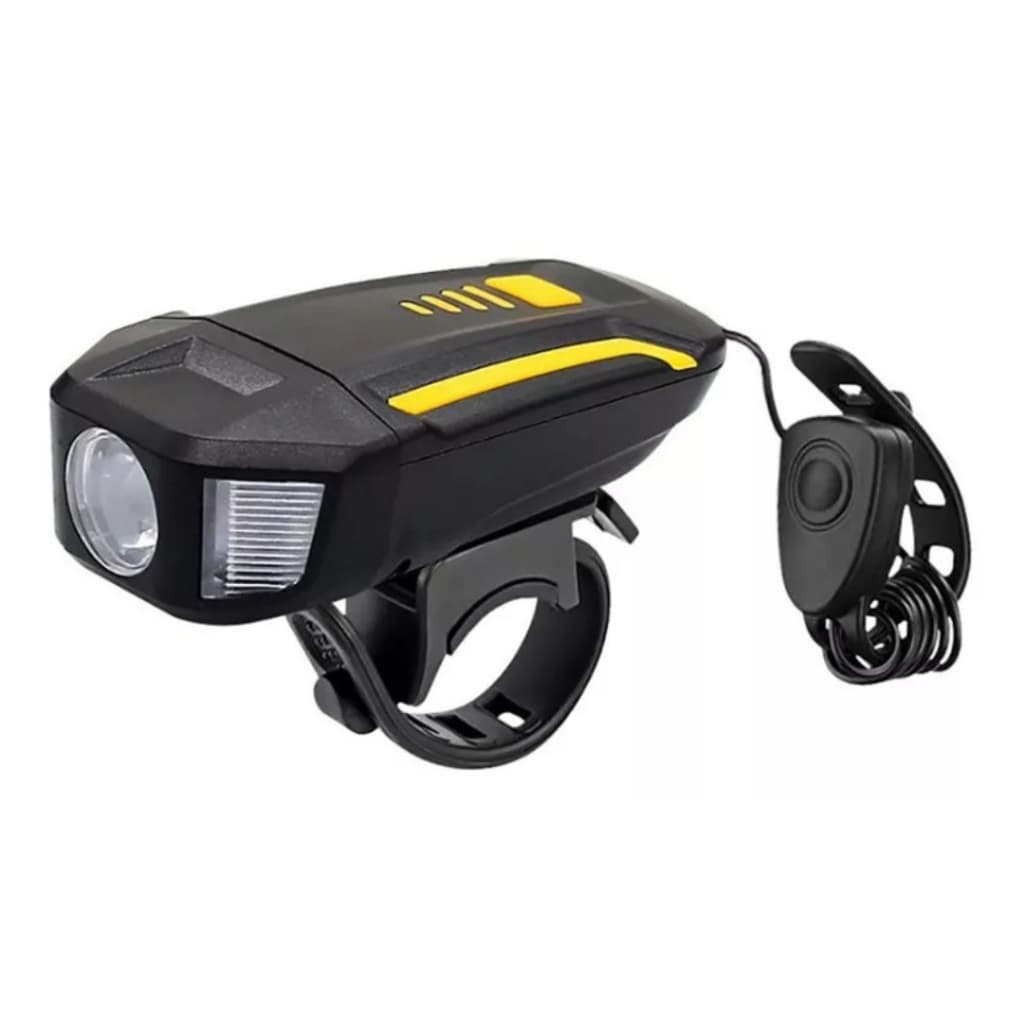 Lanterna Farol Luz Aviso Dianteira Recarregavel USB Bike Bicicleta Mtb Speed Resistente a Agua JWS Alto Falante Buzina