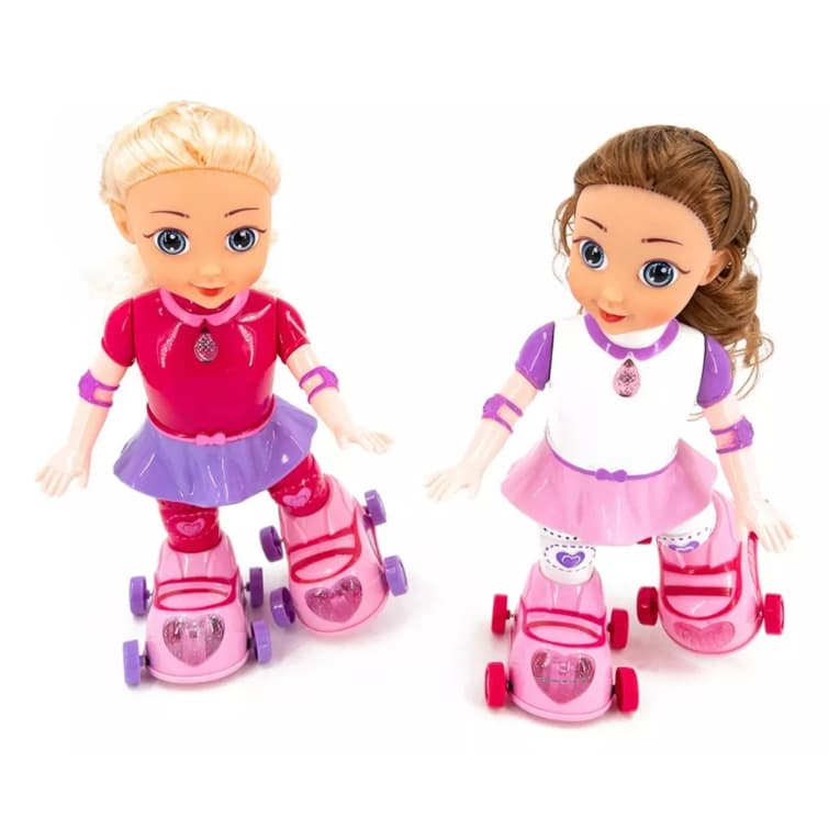Brinquedo Boneca Patinadora Com Luz e Som