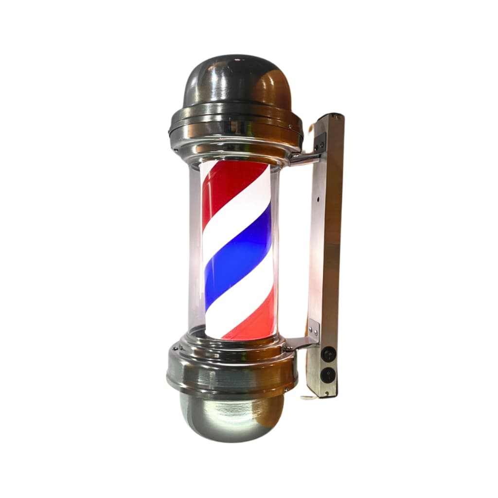 Barber Pole Poste Barbearia Giratório Led 50cm