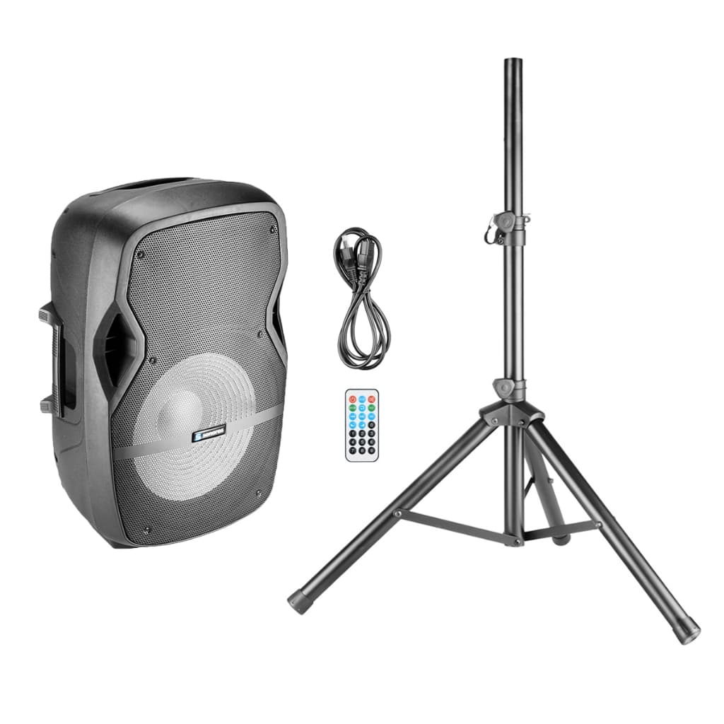 Caixa De Som Bluetooth 800w 15 Polegadas Sonoros One Play Mob 15 Com Bateria, USB, LED, TWS E Tripé