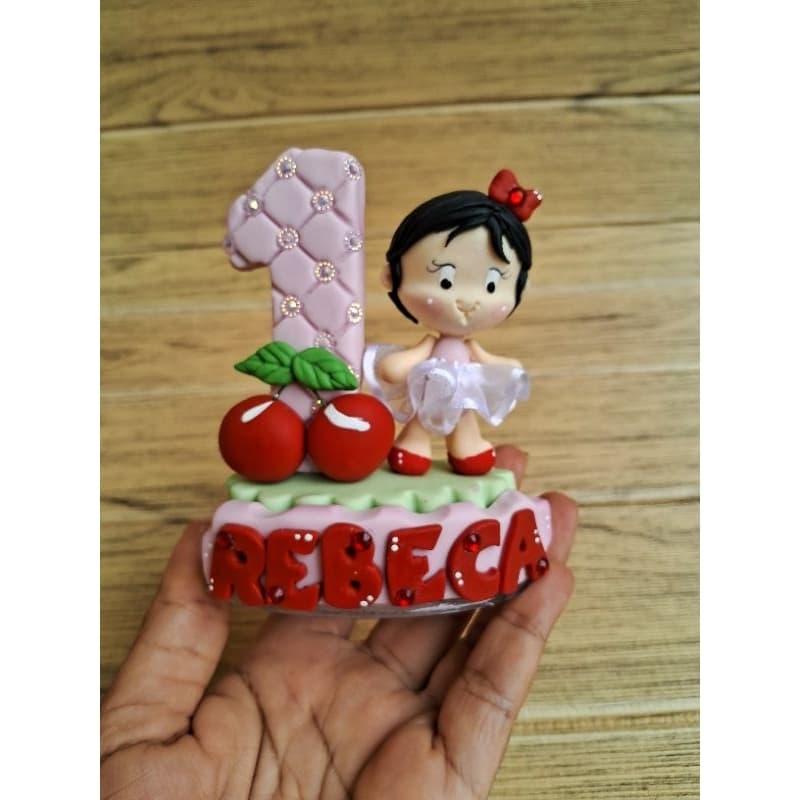 Vela  aniversário Cereja -Vela Cereja-Vela de biscuit Cereja