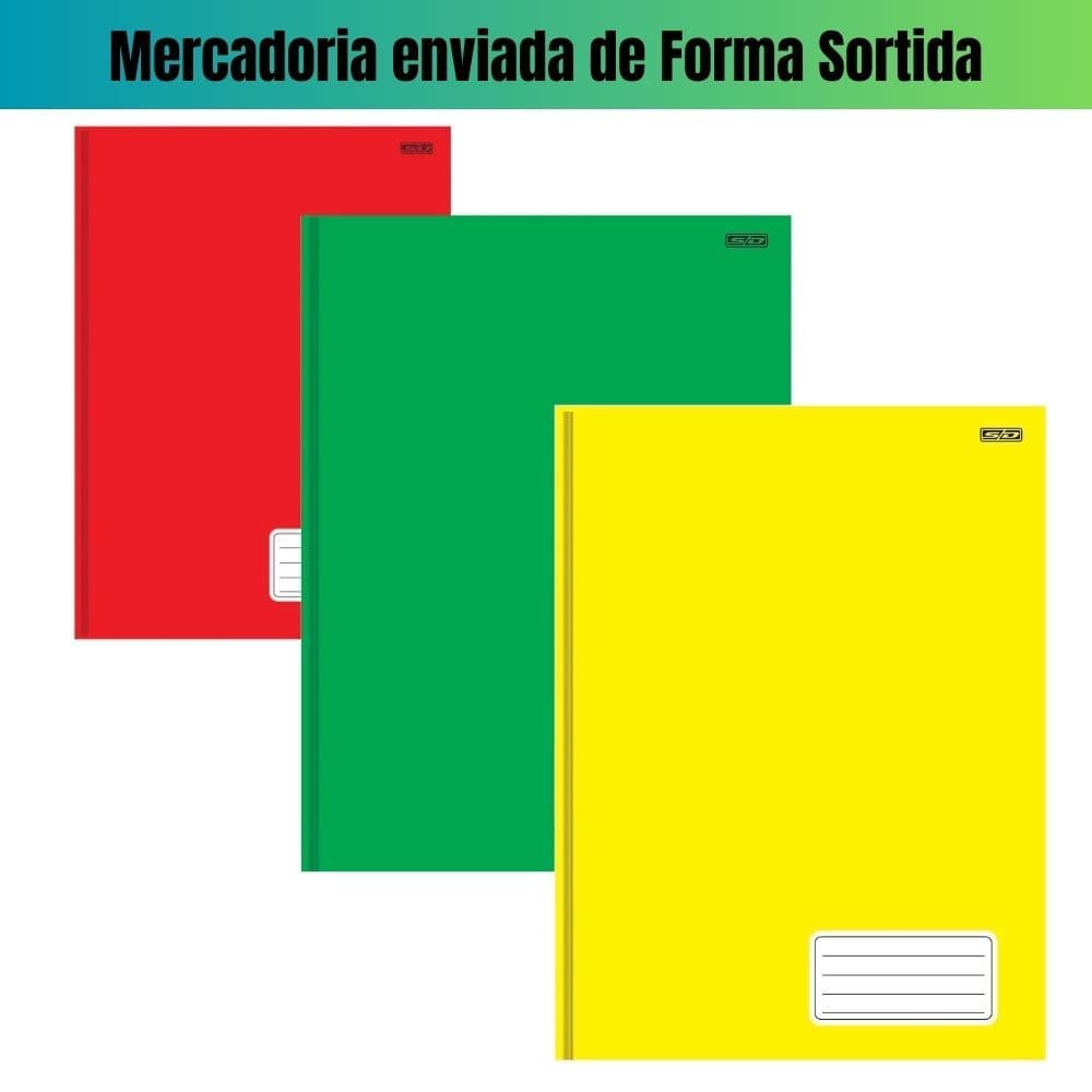 Pacote 10 Caderno Brochura Grande Capa Dura Universitário Kbom! 1 Matéria 48 Folhas SÃO DOMINGOS - Animativa