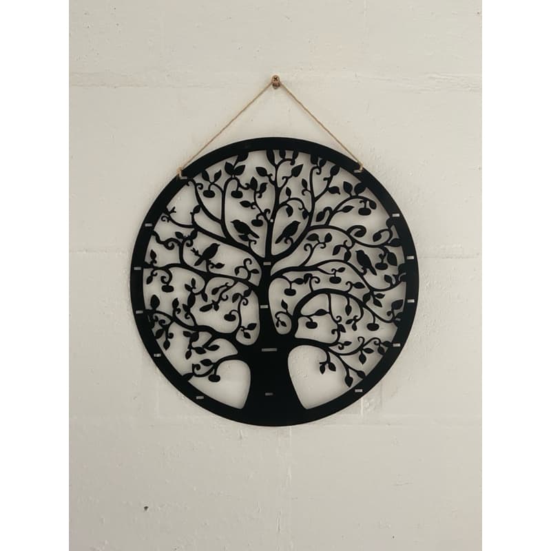 Mandala de MDF preto decorativo árvore da vida aplique com 40 cm pode fixar com dupla face ou pendurar c/ corda de sisal