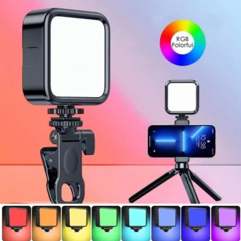 Luz De Preenchimento Recarregavel RGB Para Câmera Computador Vídeo Fotografia Luz Portátil Sem fio