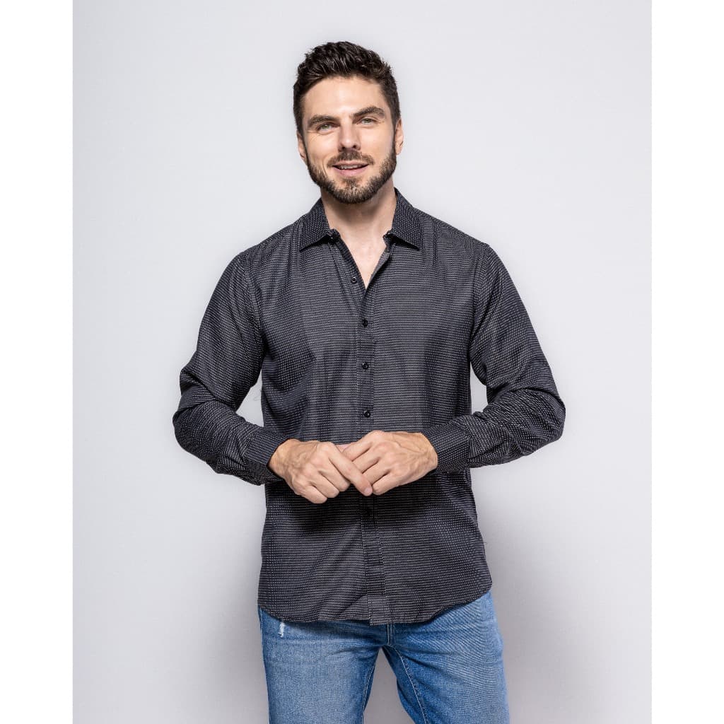 Camisa Social Masculina Manga Longa Não Amassa Elegante e Casual