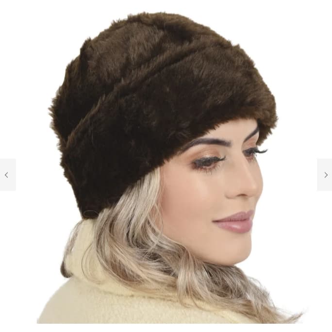 Gorro Pelo Feminino Inverno Touca de Inverno Feminina Pelinho Pelúcia