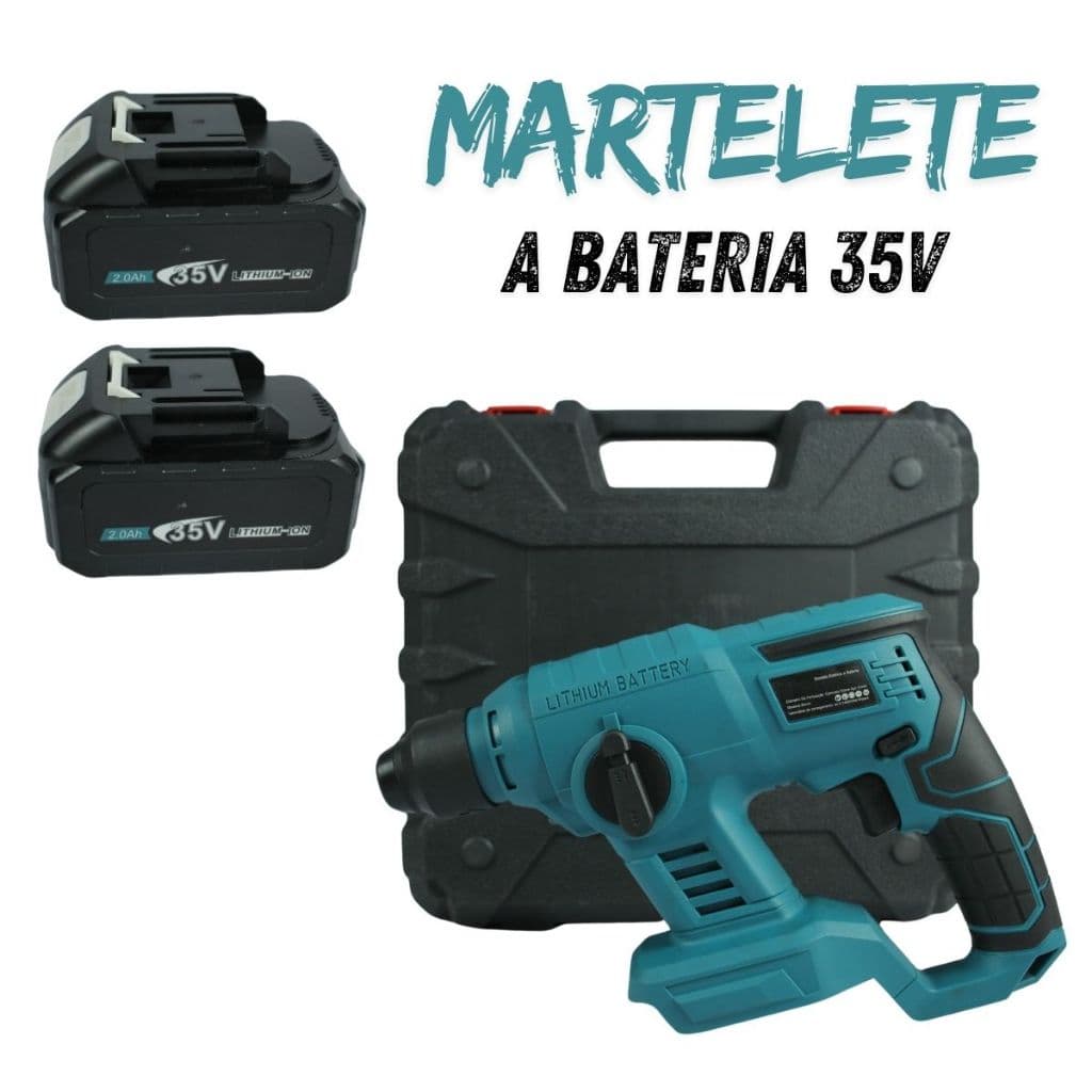 MARTELETE ROTATIVO DE IMPACTO A BATERIA 35V COM MALETA E ACESSORIOS
