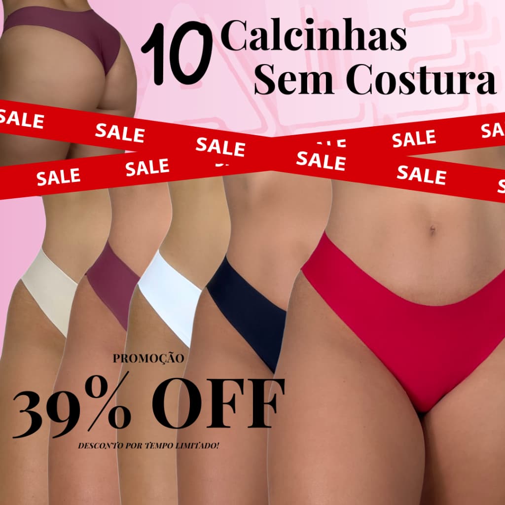 Kit 10 Calcinhas Sem Costura Tanga Corte a Laser Conforto