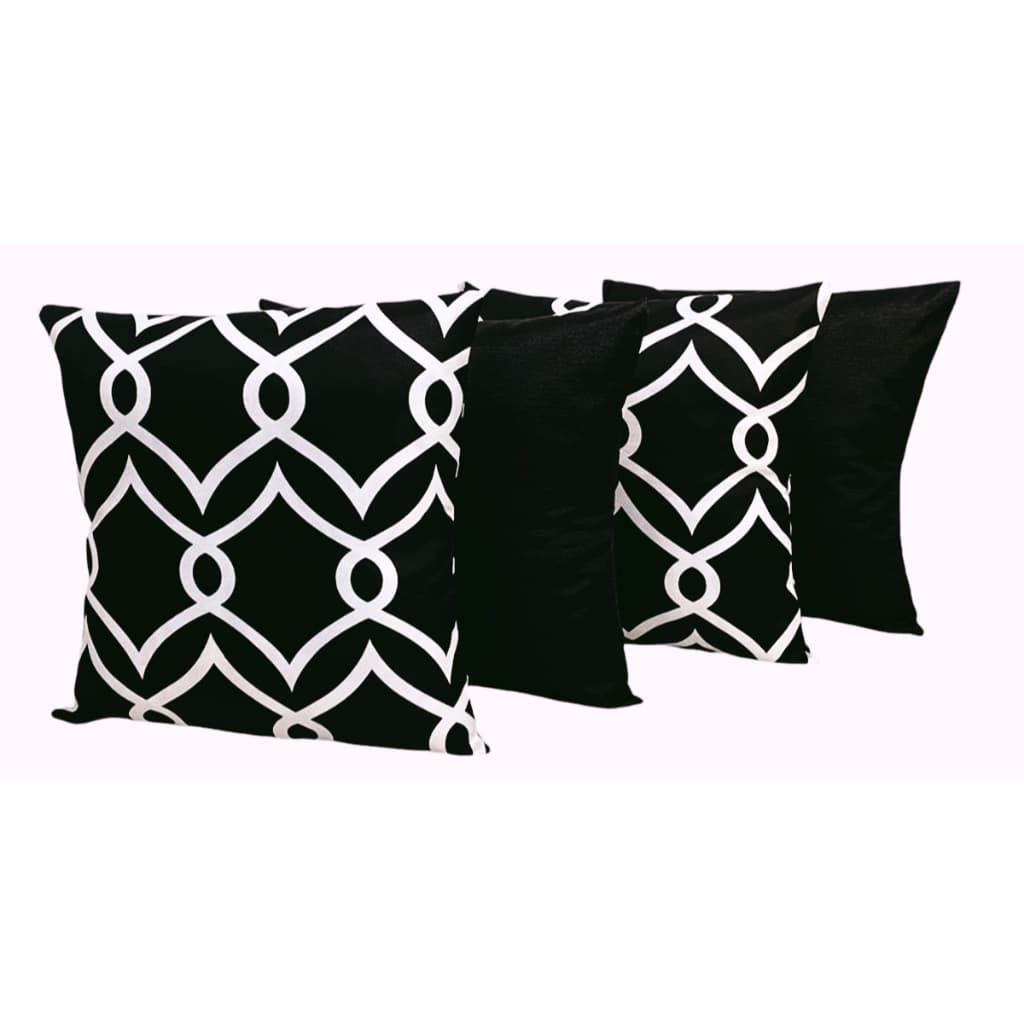 KIT 4 CAPAS 2 CORRENTE BRANCA E PRETA   2 PRETA 45X45CM COM ZIPER ESCONDIDO