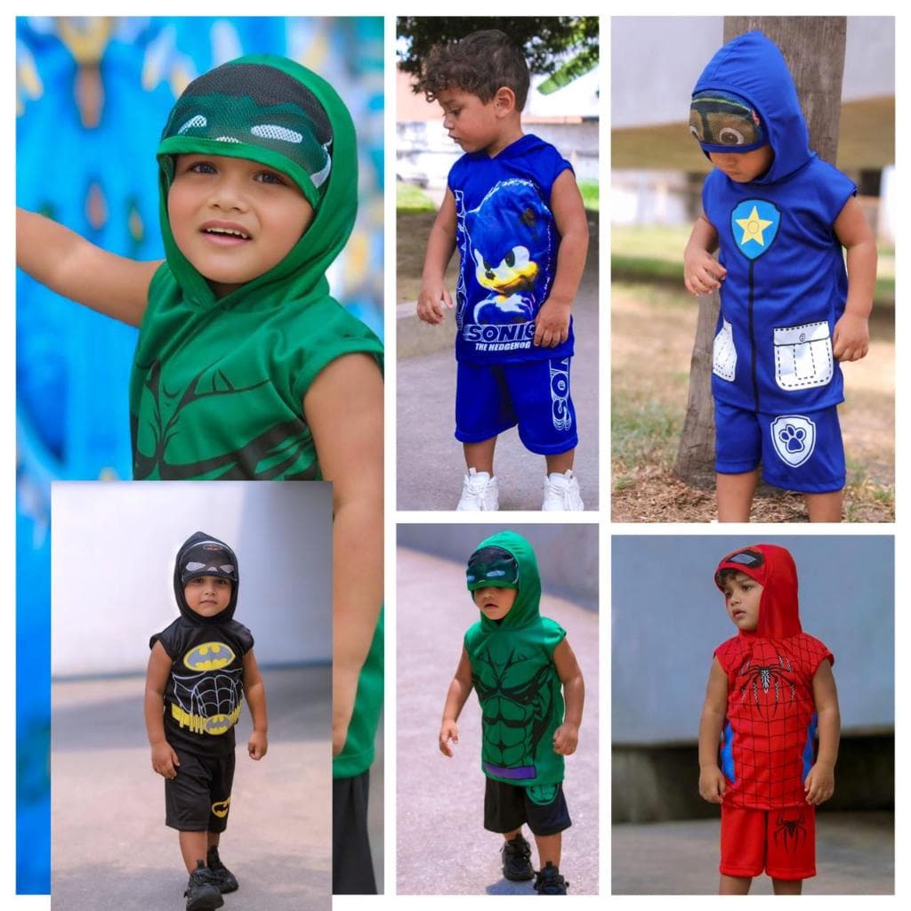 Conjunto Temático Para Criança de Personagem Aniversário Camisa e Bermuda