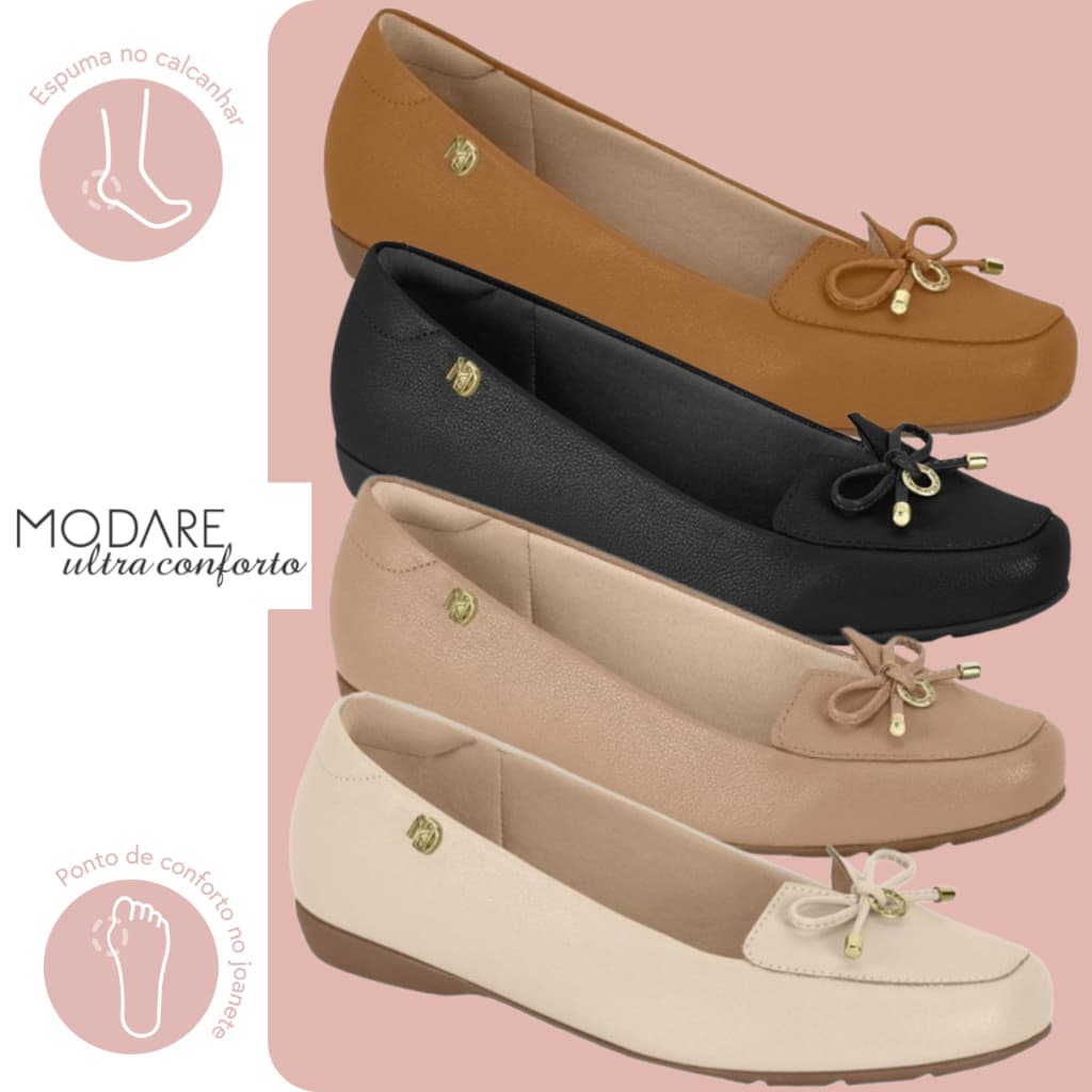 Sapatilha Modare Mocassim Feminina Ultraconforto Ortopédica Lançamento Original Sapatilha Joanete