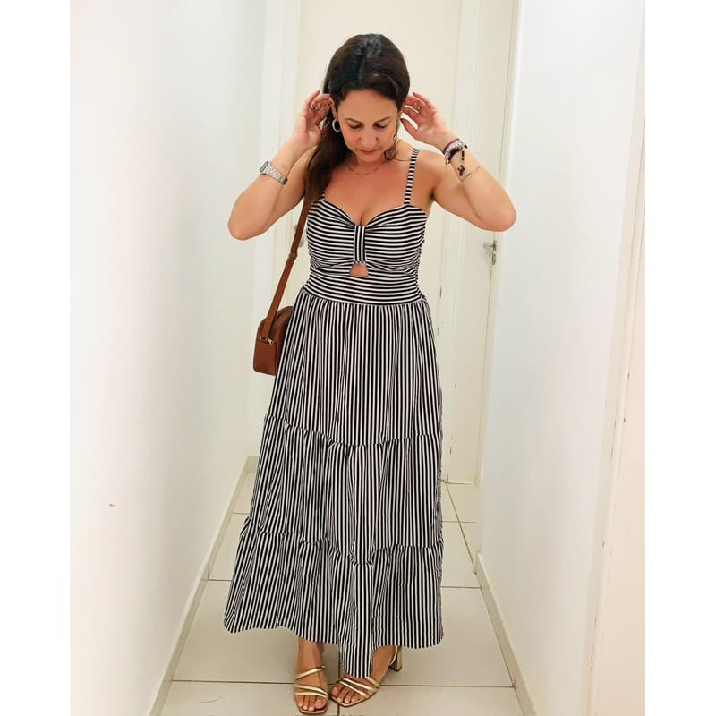 Vestido Listrado Feminino