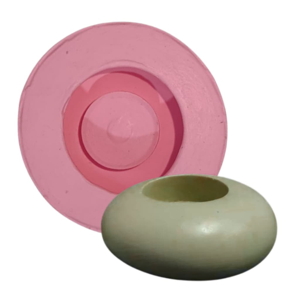 Molde Forma Silicone Resina Porta Vela Luminária Vaso