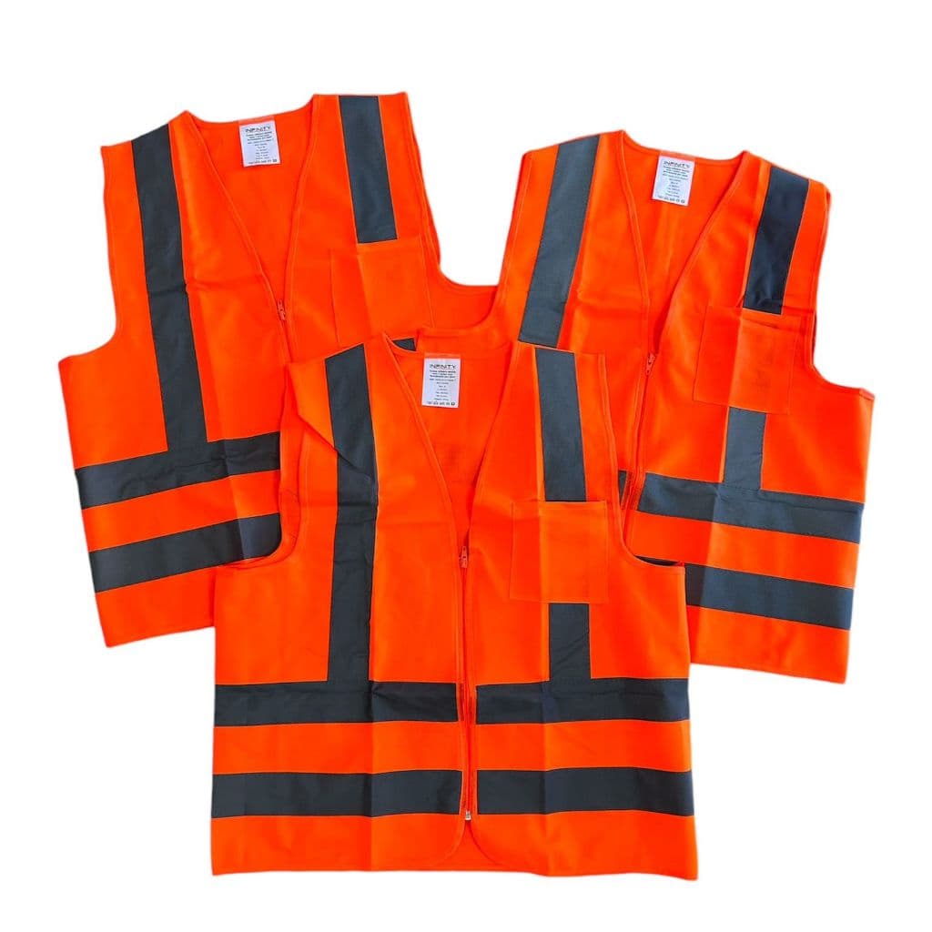Kit 3 Coletes Refletivo Laranja Trabalho Obra Guarda Transito Chuva Envio Imediato