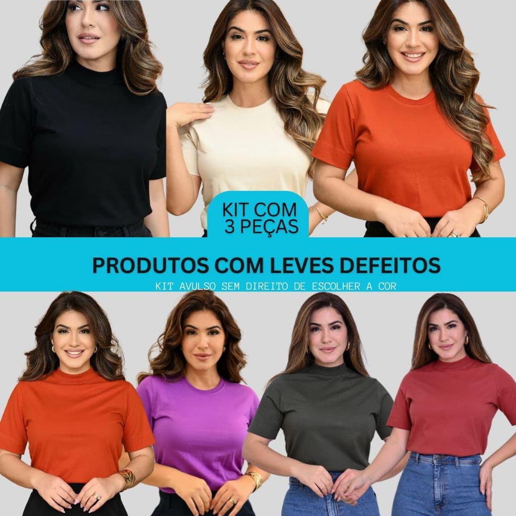 KIT AVULSO LEVES DEFEITOS TSHIRT FEMININA
