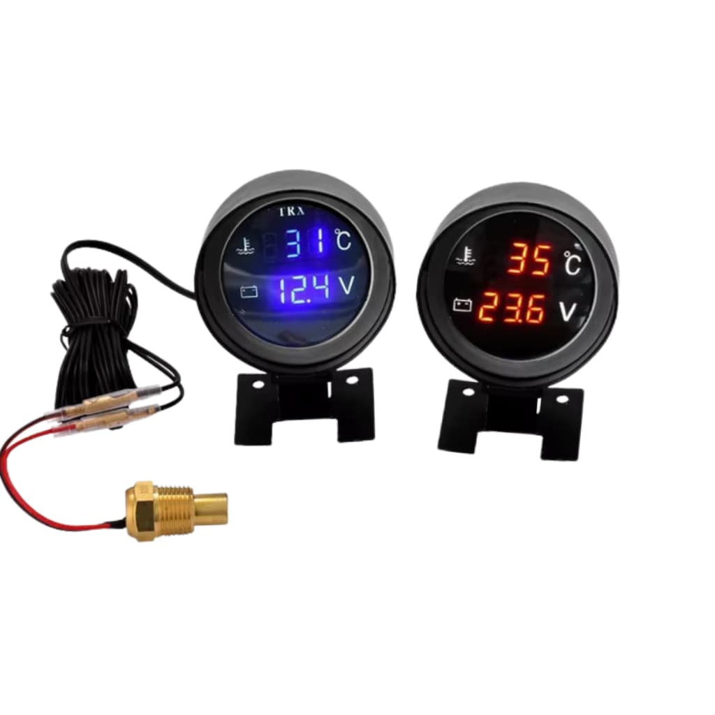 Voltímetro + Marcador de Temperatura Automotivo Universal