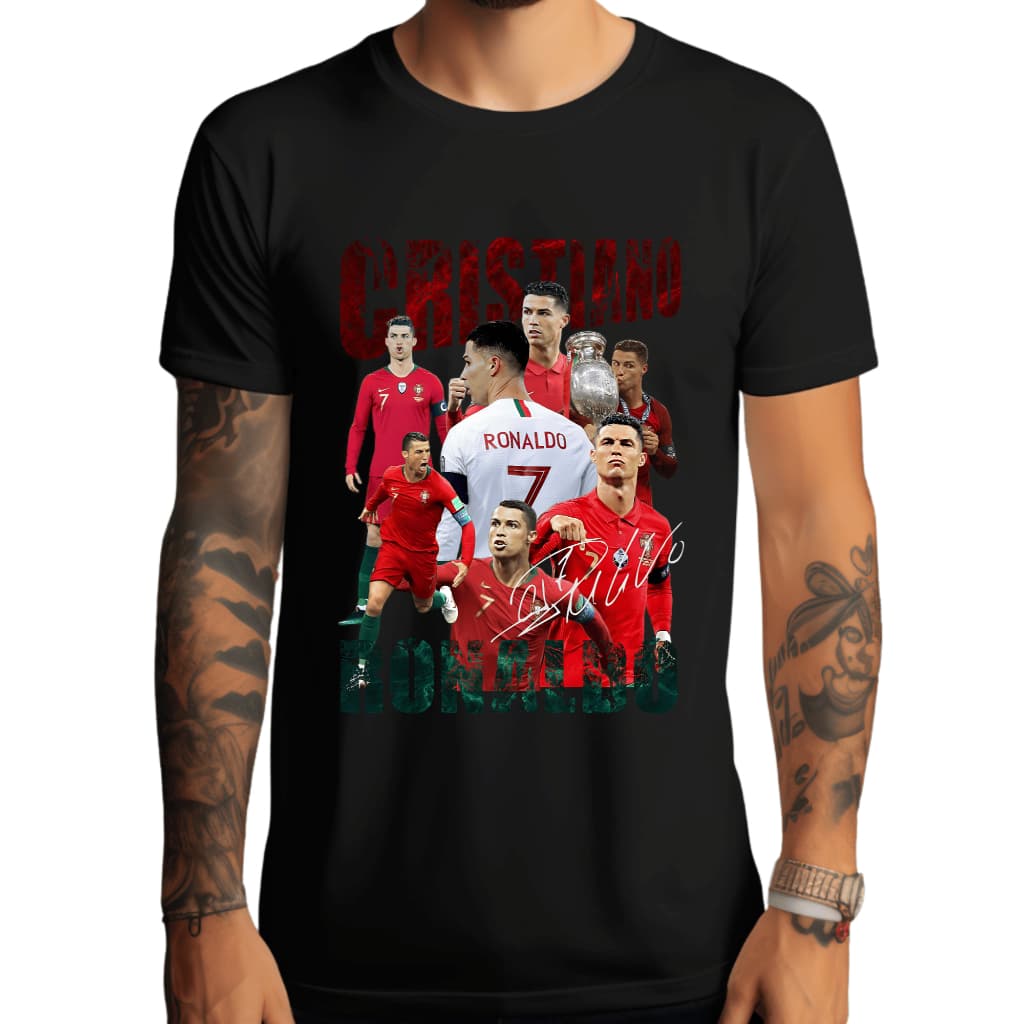 Camiseta Regular Casual Algodão 30.1 Futebol Cristiano Ronaldo CR7