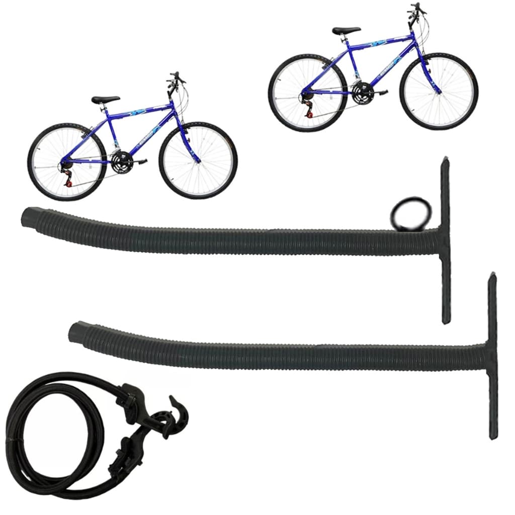 Gancho Suporte Horizontal Parede 2 Bicicletas Revestido